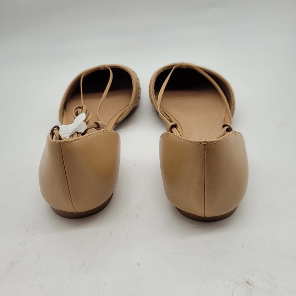New Madewell The Celina Lace-Up Flat in Woven Leather Ballet Flats Size 9 tan - Picture 6 of 9